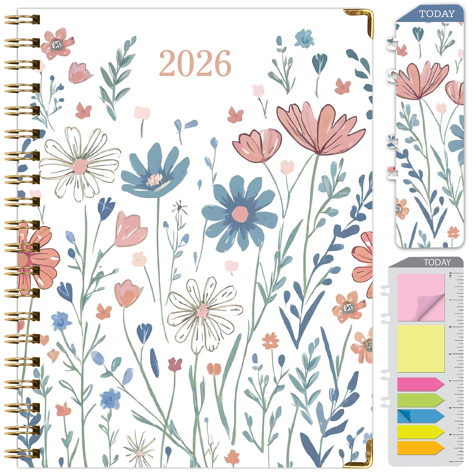 2026 Global Printed Products 8.5 x 11 Weekly & Monthly Planner, Paperboard Cover, Colorful Botanicals (FSHN-CY26-8511-30)