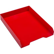 JAM PAPER Stackable Paper Trays, Red, Desktop Document, Letter, & File Organizer Tray, Sold Individu