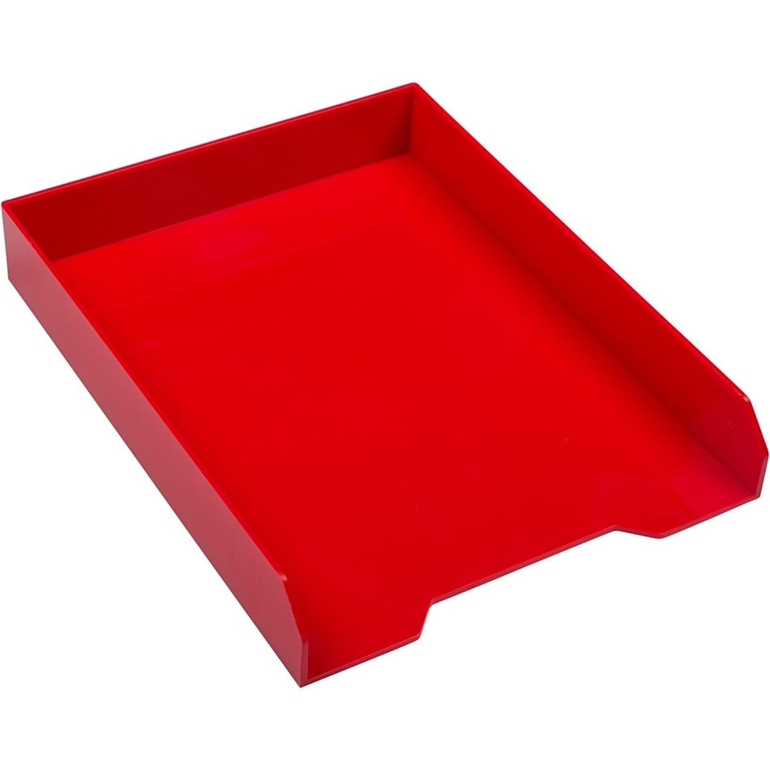 JAM PAPER Stackable Paper Trays, Red, Desktop Document, Letter, & File Organizer Tray, Sold Individually (344res)