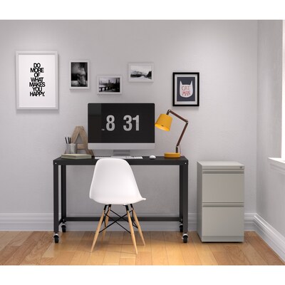 2-Drawer Mobile File Cabinet, Gray, 23" Deep (19307)