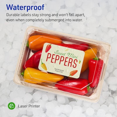 Avery Waterproof Laser Shipping Labels, 2" x 4", Matte White, 500 Labels/Box (5523)