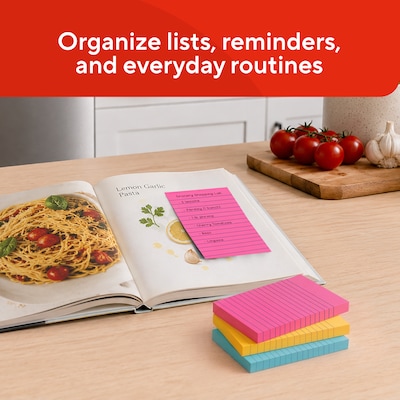 Staples Sticky Notes, 4" x 6", Assorted Colors, 600 Sheets – Standard Self-Stick Notes for Messages, Reminders & Planning
