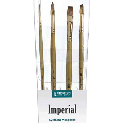 Princeton Imperial Oil and Acrylic Synthetic Brush Set, 4/Pack (PBXP6600SET400)