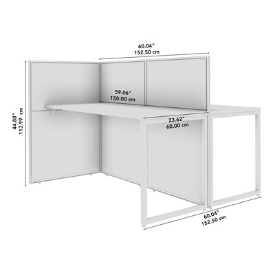 Bush Business Furniture Easy Office 45"H x 60"W 2 Person Back to Back Cubicle Panel Workstation, Natural Elm (EOD460NE-03K)