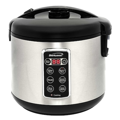 Brentwood 4 Quart Slow Cooker, Stainless Steel/Black (RC-5116DS)