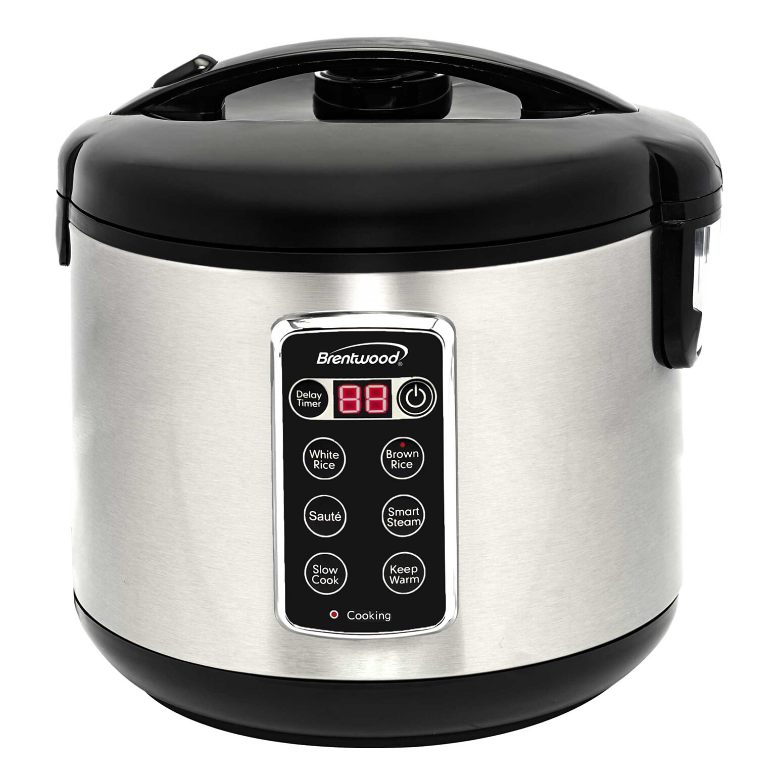 Brentwood 4 Quart Slow Cooker, Stainless Steel/Black (RC-5116DS)