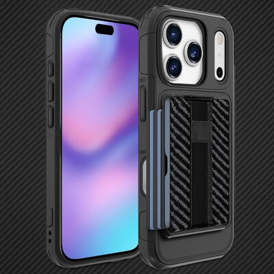 SaharaCase Raider Detachable Wallet Case for iPhone 17 Pro Max, Shock Absorbing, Black (CP01016)