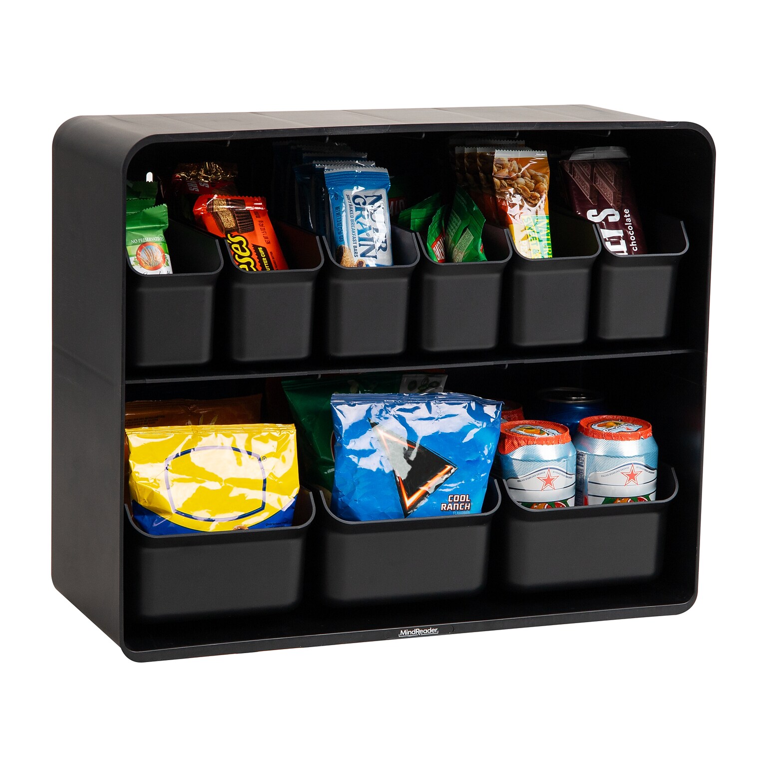 Mind Reader Plastic Organizer, Black (SNACKSHELF-BLK)