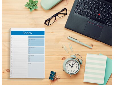 Better Office To-Do List Notepad, 7" x 10", Project-Ruled, White/Blue, 52 Sheets/Pad (25830)