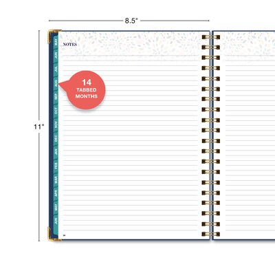 2026-2027 Excello Brands 8.5" x 11" Academic Weekly & Monthly Family Planner, Paperboard Cover, Navy Gold Numbers