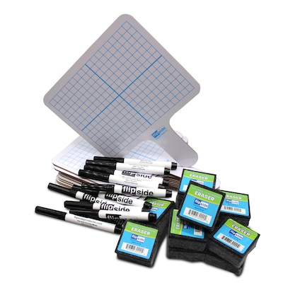 Flipside Two Sided Rectangular Dry Erase Whiteboard Set, 7.75 x 10, 12/Set (FLP18125)