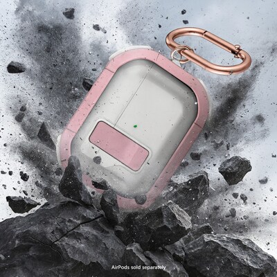 SaharaCase Venture-X Series Secure Lock Case with Premium Clip for Airpods Pro 3, Anti-Shock Corners, Desert Rose, (HP00234)