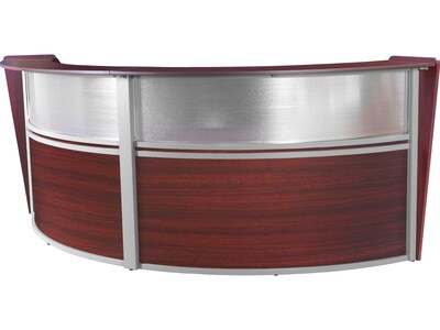 Regency Marque 124.5"W Curved Reception Desk Workstation, Mahogany (77312MH)