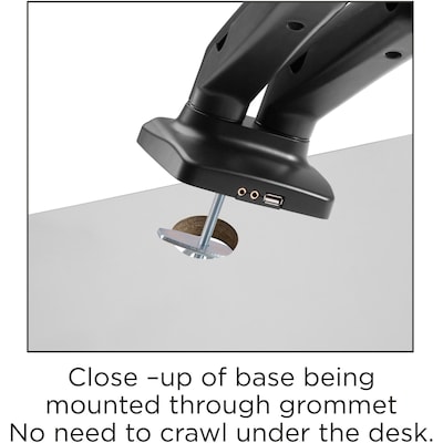 Lorell Adjustable Dual Monitor Mounting Arm, Up to 32" Monitor, Black (LLR99801)