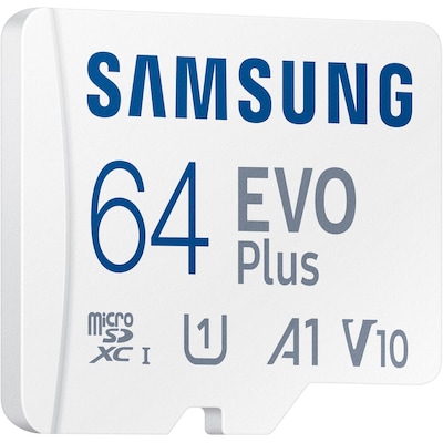 Samsung EVO Plus 64GB microSDXC Memory Card with Adapter, Class 10, UHS-I, V30 (MB-MC64SA/AM)