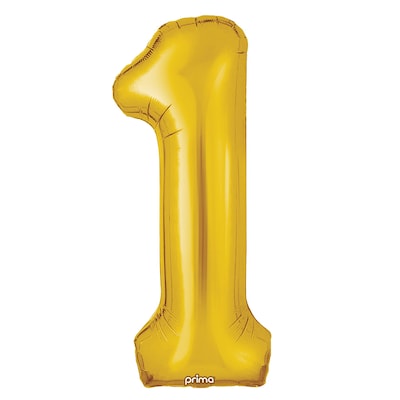Party City (Air-Filled) 16 #1 Foil Balloon, Gold, 2/Pack (AM60050196-19)