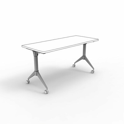 Lorell Spry Nesting Training Table Base, With Wheels, Silver (LLR60758)