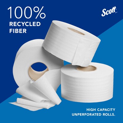 Scott Essential Recycled Jumbo Toilet Paper, 2-ply, White, 12 Rolls/Case (67805)