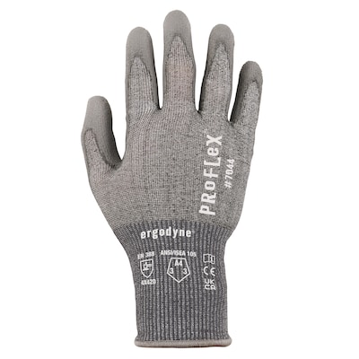 Ergodyne ProFlex 7044 PU Coated Cut-Resistant Gloves, ANSI A4, Gray, XXL, 12 Pair (10486)