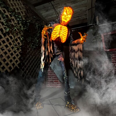 Haunted Hill Farm 7.5' Tall Motion-Activated Smoldering Ghoul (HHSMOLDRGHL-4FLSA)