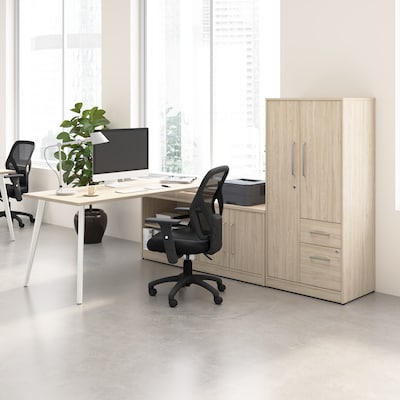 Bush Business Furniture Vista Wardrobe Cabinet with Drawers, Natural Elm (VSS130NEK)