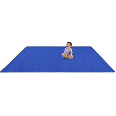 Joy Carpets Endurance Polyester 12' x 6' Machine Tufted Rug, Royal Blue (80R-06)