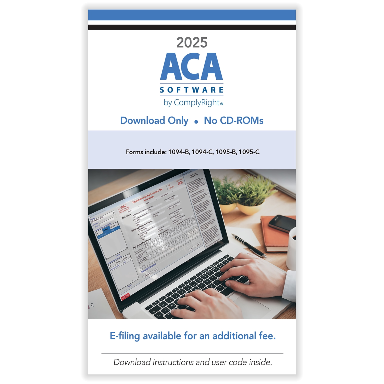 ComplyRight 2025 Affordable Care Act E-File Tax Software, Windows, Card for Download (14035ST)