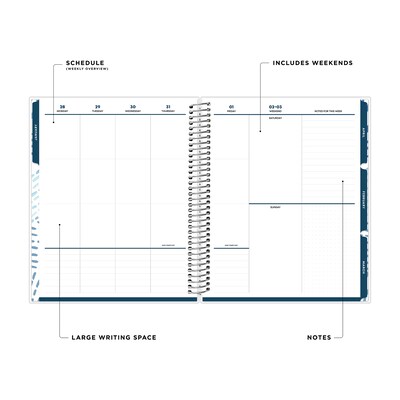 2027 Blue Sky Livewell 7 x 9 Calendar Year Weekly & Monthly Planner, Plastic Cover, Black (159048)