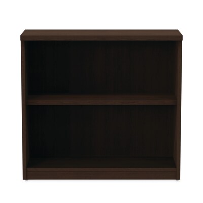 Alera Valencia Series 29.5"H 2-Shelf Bookcase with Adjustable Shelf, Espresso (ALEVA633032ES)