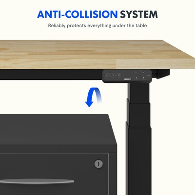 FlexiSpot E7COMMERCIAL 48''W Electric Height Adjustable Standing Desk, Rubberwood/Black(E7BCOM4824-RW)