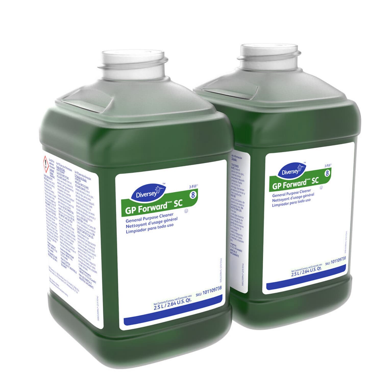 Diversey GP Forward SC 8 Multipurpose Cleaner for Diversey J-Fill Systems, Citrus Scent, 84.5 Fl.Oz., 2/Carton (904965)