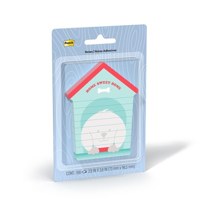 Post-it Cute Dog List Sticky Notes, 2.9 x 3.8, Multicolored, 100 Sheets/Pad (PET-DC-2)