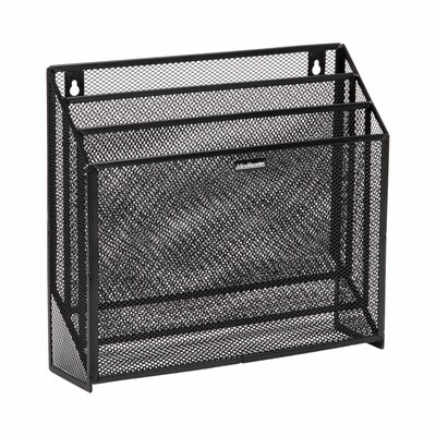 Mind Reader 3-Pocket Metal Mesh Mountable Wall File, Letter Size, Black (WAFIST3-BLK)