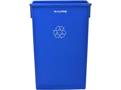 Alpine Industries Polypropylene Recycling Bin, 23 Gallon, Blue, 2/Pack (ALP477-R-BLU-PKG1-2)