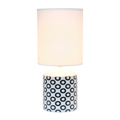 Simple Designs Fresh Prints Table Lamp, Black Ovals (LT2077-OVL)