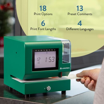 Acroprint Punch Card Time Clock System, Green (M150MC4)
