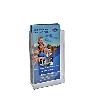 Azar Brochure Holder, 4.1875" x 7.875", Vertical, Clear Plastic, 10/Pack (252328)