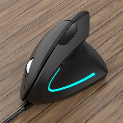 Delton Ergonomic 12 Ergonomic Vertical Optical USB Gaming Mouse, Black (DMERG12-U)