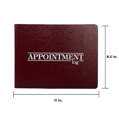 2027 Medical Arts Press® 8 1/2 x 11 2 Column Daily Appointment Log, Maroon (3109427)