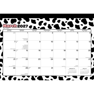 2027 BrownTrout Cow Prints 15.5 x 11 Monthly Desk Pad Calendar, Assorted Colors (9798330713653)