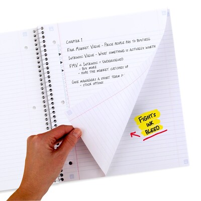 Five Star Soft Petals 1-Subject Notebooks, 8.5" x 11", College-Ruled, 80 Sheets, Assorted Colors, 2/Pack (820331)