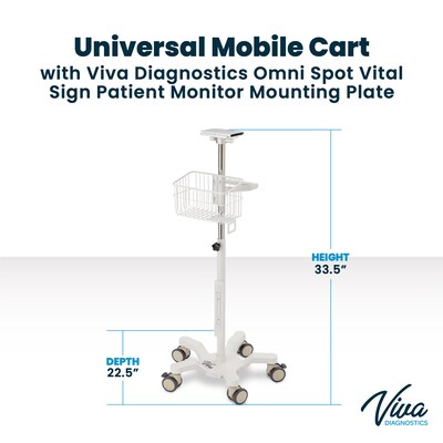 Viva Comfort Universal Vital Sign Monitor Mobile Stand with Mounting Plate, White (ADIME912-C-MP-08-MK)