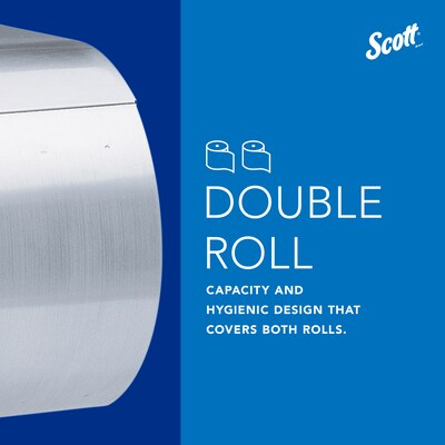 Scott Coreless Double Roll Bath Tissue Dispenser, Stainless Steel (09606)