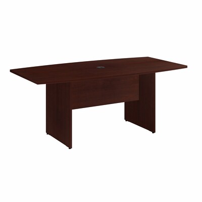 Bush Business Furniture 72W x 36D Boat Shaped Conference Table with Wood Base, Harvest Cherry (99TB7236CS)