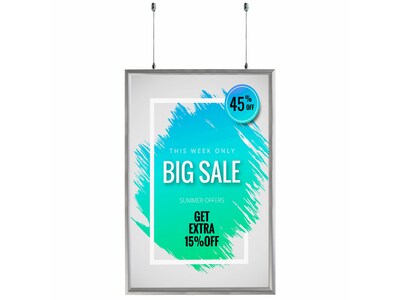 Azar Poster Holder, 24 x 36, Ceiling, Silver Aluminum (300416)