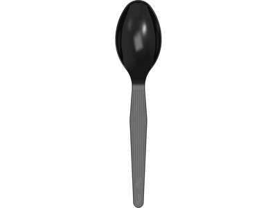 Dixie Individually Wrapped Polystyrene Tea Spoon, Medium-Weight, Black, 1000 Pieces/Carton (TM53C1)