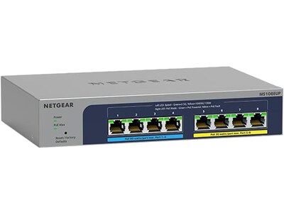 Netgear Plus 8-Port Gigabit Ethernet Managed Switch, Gray (MS108EUP-100NAS)