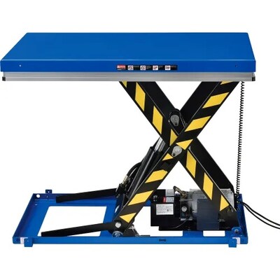Global Industrial Power Scissor Lift Table, Hand & Foot Control, 72"W x 48"D, 4840 Lb. Capacity (989036)