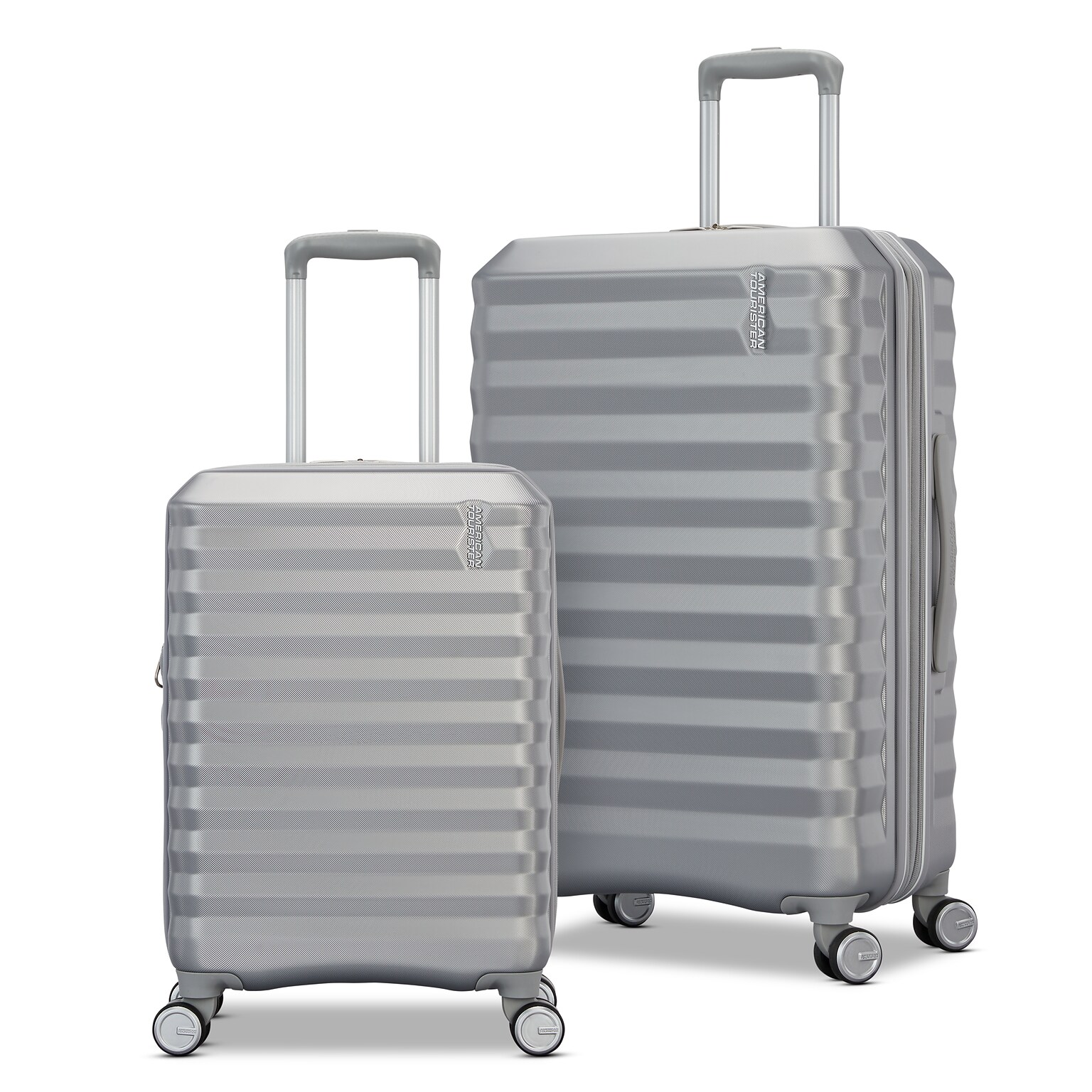 American Tourister Color Vault 24.0 Hardside Suitcase, 4-Wheeled Spinner, Silver (153951-1776)