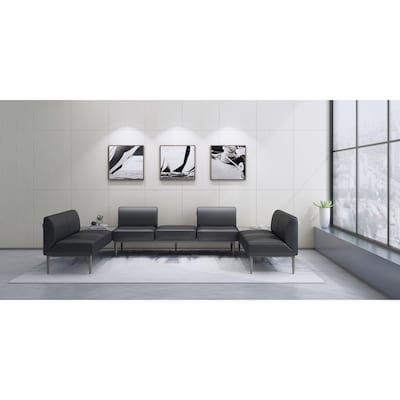 Lorell Contemporary Series Polyurethane Sofa, Black (LLR86929)